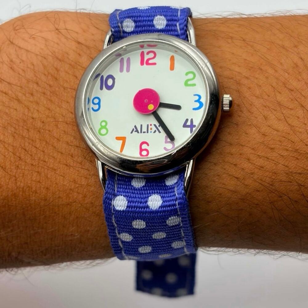 Silver & Blue Pokeadot Alex Watch